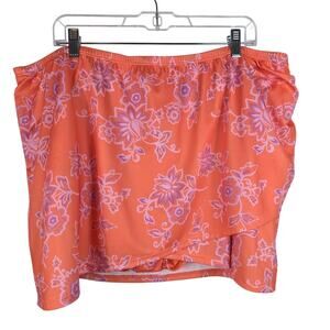 Cacique (Swim by Cacique) Orange Floral Summer Swim Skort 24 NWT